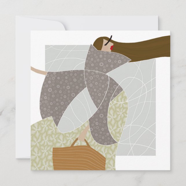 Cartão De Notas Grace in Chaotic Currents Glam Fashion Art Card (Frente)