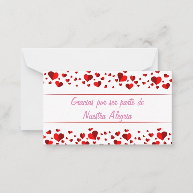Cartão De Notas Gracias por ser parte de Nuestra Alegria (Frente)