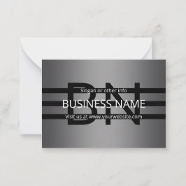 Cartão De Notas Gradiente de Cinzas Moderna e faixas pretas horizo