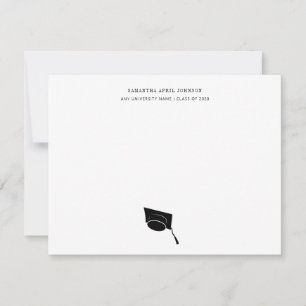 Cartão De Notas Graduação Classe Simples de Boné de Formando