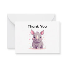 Gráfico de Cartoons Bonito Rhino Obrigado