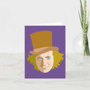 Cartão De Notas Gráfico de rosto estêncil do Willy Wonka