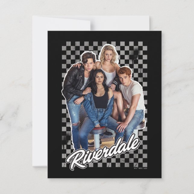 Cartão De Notas Gráfico do Grupo Riverdale Retro (Frente)