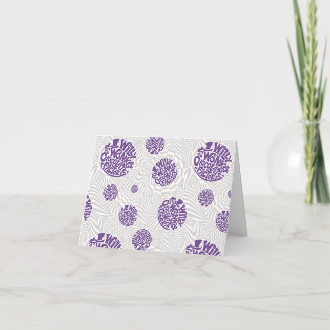 Cartão De Notas Gráfico Psicodélico do logotipo Willy Wonka (Frente)