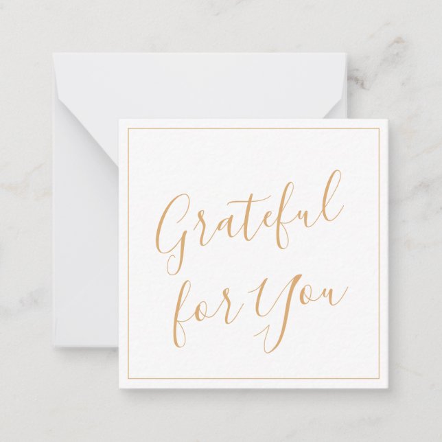 Cartão De Notas Grateful for You Script  (Frente)