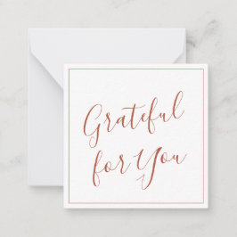 Cartão De Notas Gratidão por Você Script Terracota Personalizado