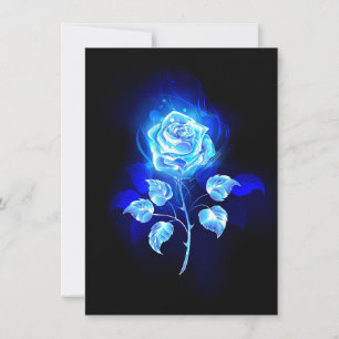 Cartão De Notas Gravação de Rosa Azul