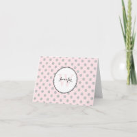 Gray and Pink Polka Dots Pattern Monogram