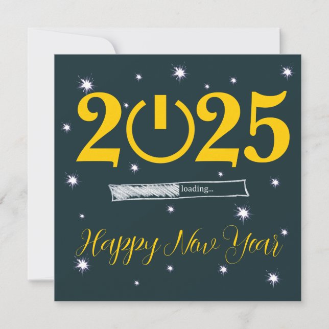 Cartão De Notas Green Card  Happy new Year (Frente)