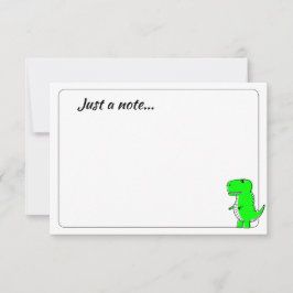 Cartão De Notas Green Dinosaur Drawing Custom Just a Note