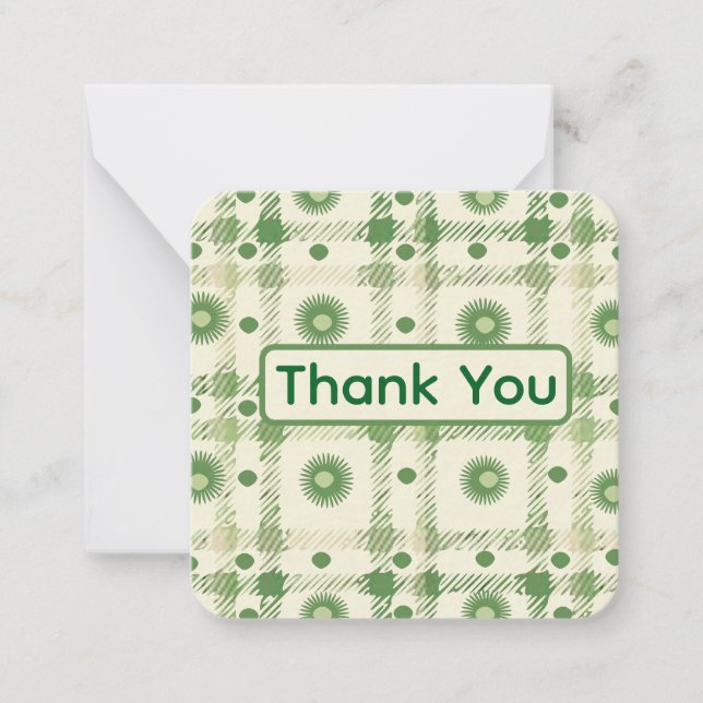 Cartão De Notas Green Thank You Card (Frente)