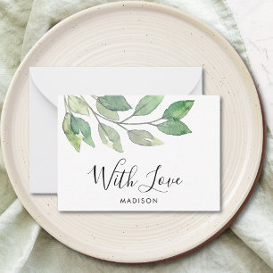 Cartão De Notas Greenery com amor