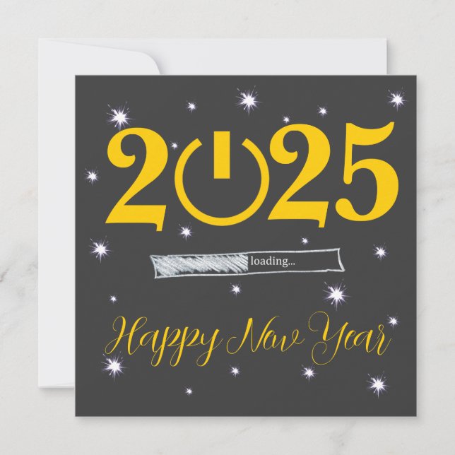 Cartão De Notas Grey Card  Happy new Year (Frente)