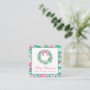 Cartão De Notas Grinalda de Natal Rosa e Verde Enclosure