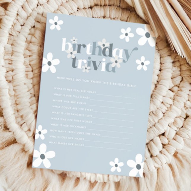 Cartão De Notas Groovy Retro Daisy Girls primeiro aniversario Triv (Criador carregado)