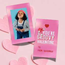 Cartão De Notas Groovy Retro Gradient Valentine's Classroom Card