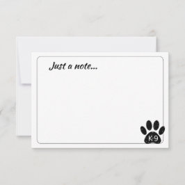 Cartão De Notas Grunge Distressed Dog Paw K-9 Just a Note
