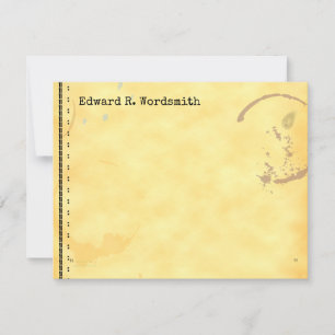 Cartão De Notas Grunge Vintage Typeart Challing Editável