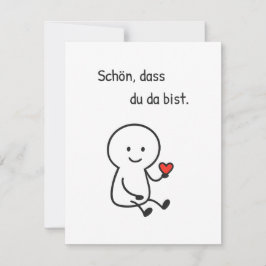 Cartão De Notas Grußkarte „Schön, dass du da bist.“  - Strichfigur