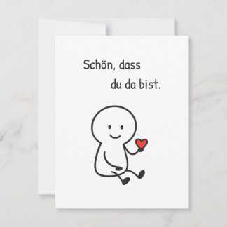 Cartão De Notas Grußkarte „Schön, dass du da bist.“ - Strichfigur