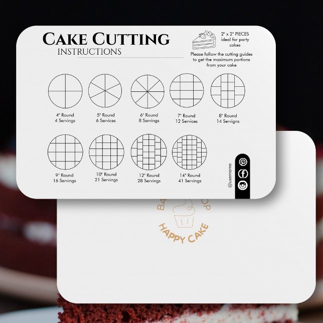 Cartão De Notas Guia De Corte De Bolo Simples De Casamento (Cake Cutting Guide Round Wedding Simple Note Card)