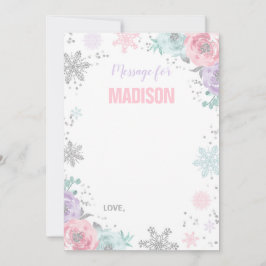 Cartão De Notas Guia de Placa de Nota da Cápsula Horária do Invern