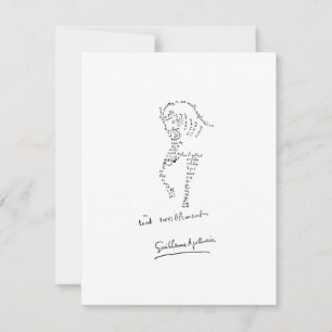 Cartão De Notas Guillaume Apollinaire, Calligramme Cheval