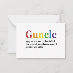 Cartão De Notas Guncle Definition Rainbow Funny Gift