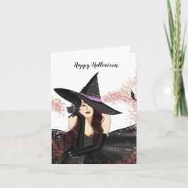 Cartão De Notas halloween, bruxa