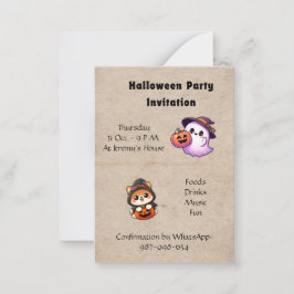Cartão De Notas Halloween Invitation to be personalised