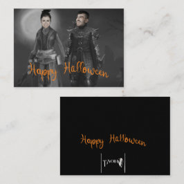 Cartão De Notas Halloween King e Rainha das Trevas