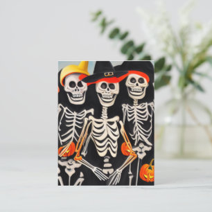 Cartão De Notas Halloween Skeletons