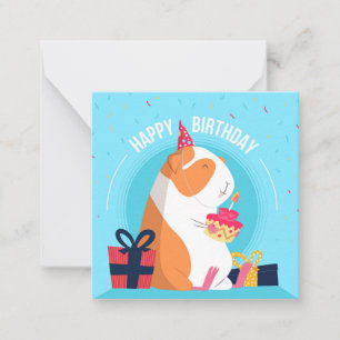 Cartão De Notas Hamster de Aniversário