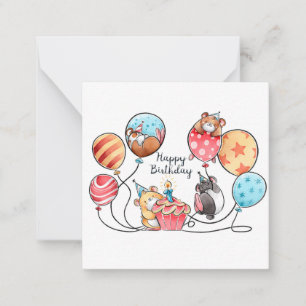Cartão De Notas Hamsters de Aniversário