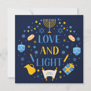 Cartão De Notas Hanukkah Love and Light Greeting Card