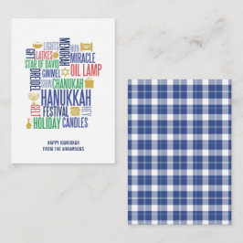 Cartão De Notas Hanukkah Words Holiday Mini Note Card