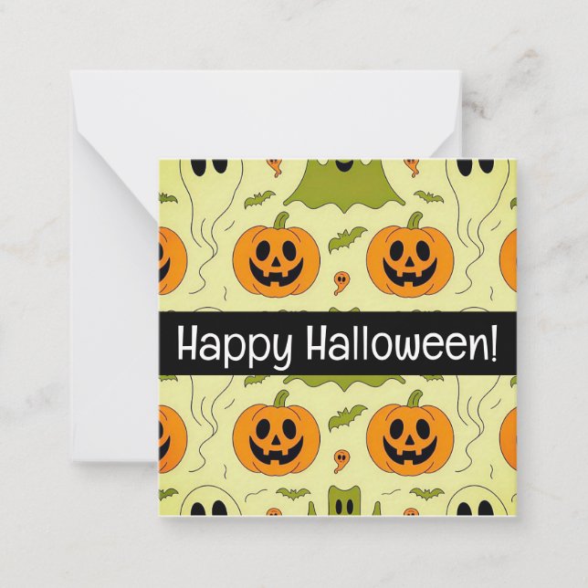Cartão De Notas Happy halloween cards, cute, stock up! (Frente)