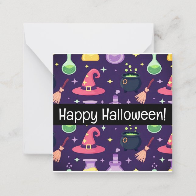 Cartão De Notas Happy halloween cards, cute, stock up! (Frente)