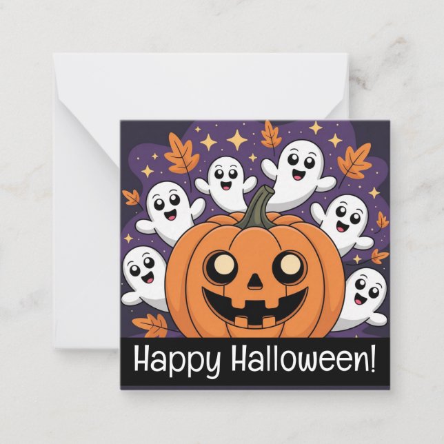 Cartão De Notas Happy halloween cards, cute, stock up! (Frente)