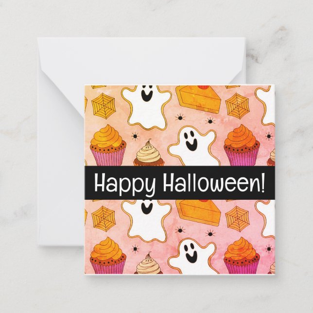 Cartão De Notas Happy halloween cards, cute, stock up! (Frente)