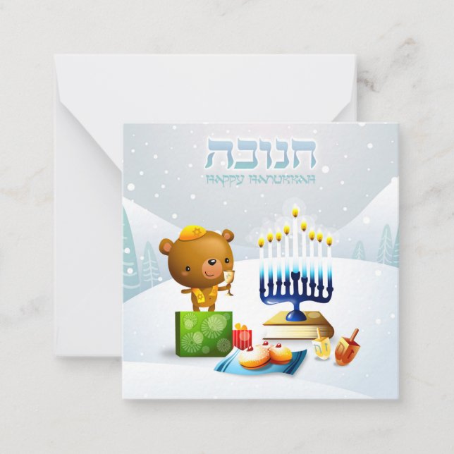 Cartão De Notas Happy Hanukkah (Frente)