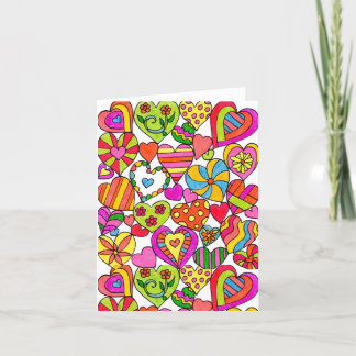 Cartão De Notas Happy Hearts Blank Notecard