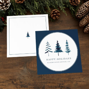 Cartão De Notas HAPPY HOLIDAYS Corporate Business Watercolor