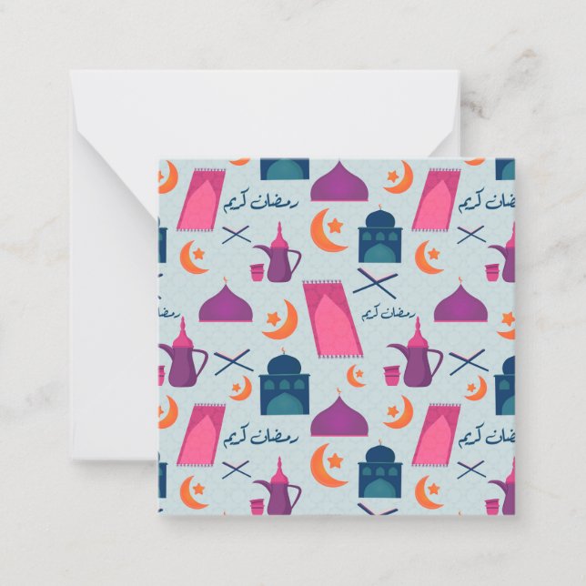 Cartão De Notas Happy Ramadan Pattern (Frente)