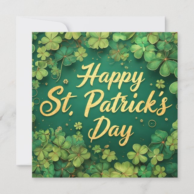 Cartão De Notas Happy St. Patrick’s Day Clover Design (Frente)
