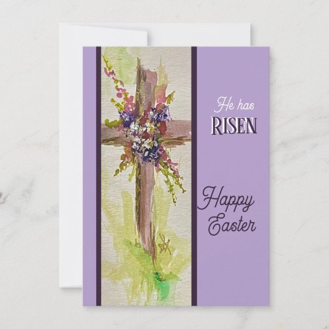Cartão De Notas He is Risen Flat Note Card (Frente)