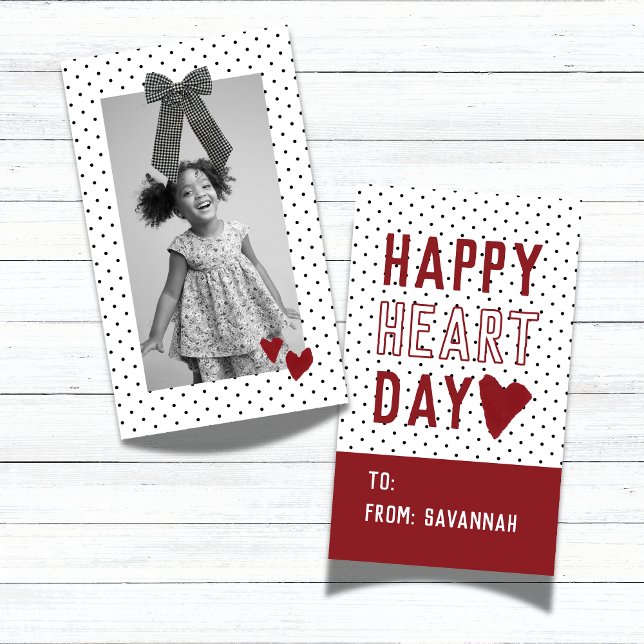 Cartão De Notas Heart Day Polka Dot Valentines Classroom Card (Heart Day Polka Dot Valentines Classroom Card)