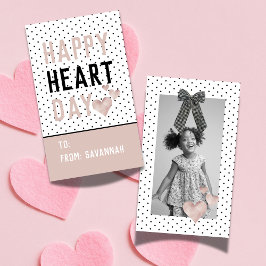 Cartão De Notas Heart Day Rose Gold Valentines Classroom Card