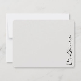 Cartão De Notas Heart Your Name Script Custom Gift Note Card