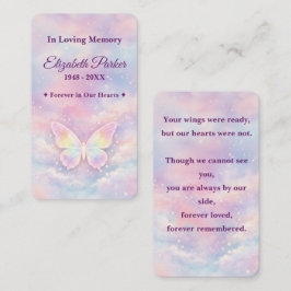 Cartão De Notas Heavenly Butterfly Memorial Prayer Card